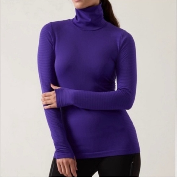 Athleta Tops - ATHLETA Flurry Blizzard Rib Turtleneck in Purple